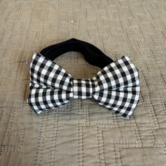 Black White Gingham Check Youth Kids Boys Bow Tie Beyond Creations - Picture 1 of 6